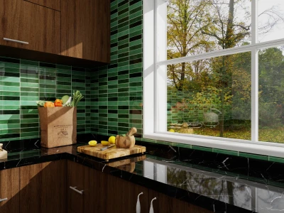 Vertical Striped Rectangular Wall Sticker