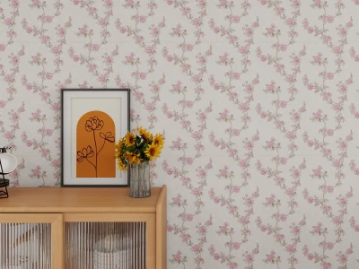 PVC Rattan Floral Wallpaper